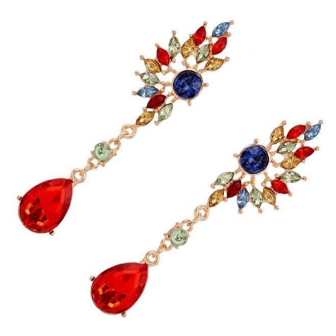10k Yellow Gold Filled AAA CZ And Crystal Earrings Drop