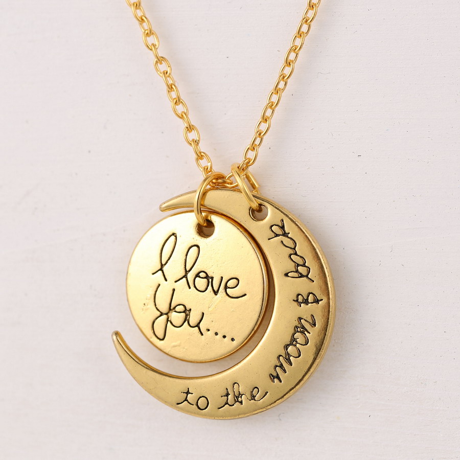 "I Love You To The Moon And Back" Pendant Necklace