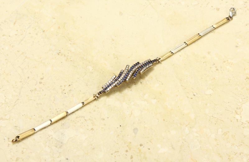 Sapphire Topaz 925k Sterling Silver Bracelet