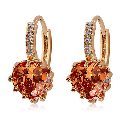 Attractive 18k Rose Gold Filled Champagne Sapphire Earrings