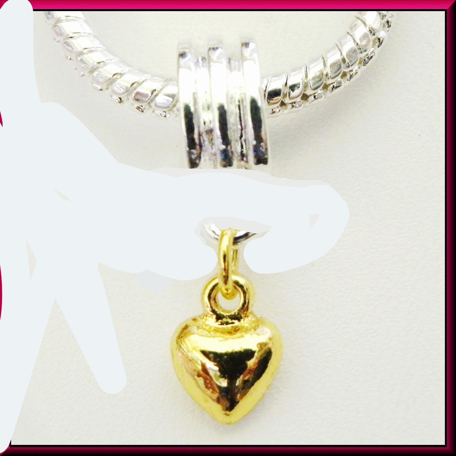 Gold Tone Heart Dangle Charms Fits Jewelry