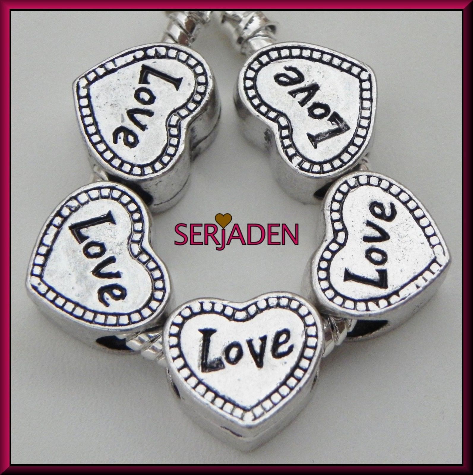 Love Heart Antique Charm Spacers Fit Jewelry
