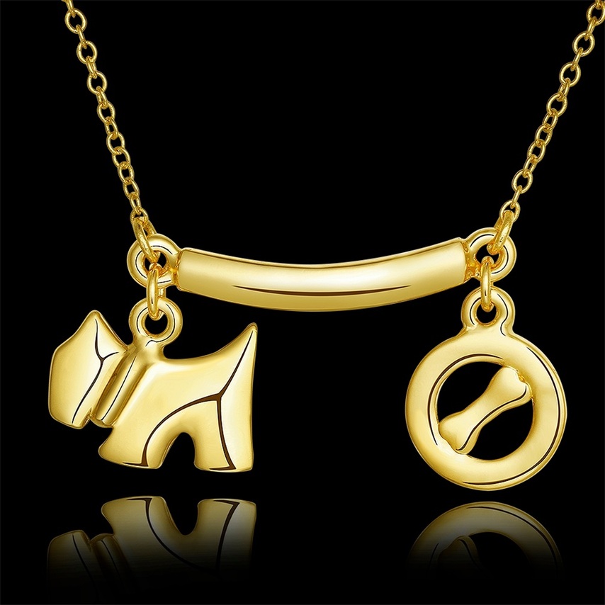Dog Bone Pendant Gold Plated Necklace