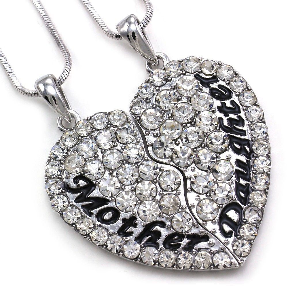 Mother & Daughter Best Friend Mother's Day Heart Pendant Necklace