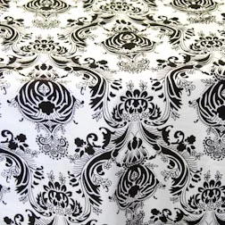 Black & White Damask Available In: 84" Square and Runners
