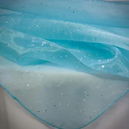 Blue Sequin Organza Available In: 28x28