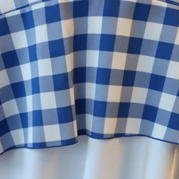 Blue & White Check Available In: 90" Round 