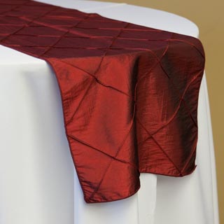 Burgundy Pintuck Runner
