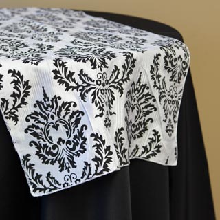 B&W Damask Runner