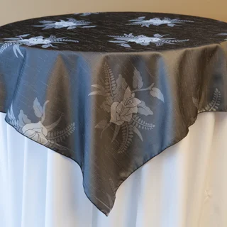 Pewter side with silver flowers