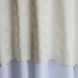 Ivory Stripe Poly Available In: Rounds: 120” Banquets: 90”x132”|90”x156”