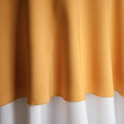 Gold Available In: Rounds: 90”|120” Squares: 54”|72”|84” Banquets: 60”x120”|90”x132”|90”x156” Napkins: 20”x20”