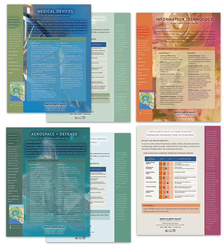 Insert sheets and charts for: Aerospace, General Business, Digital Media, Information Technology, Manufacturing, and Medical Devices 