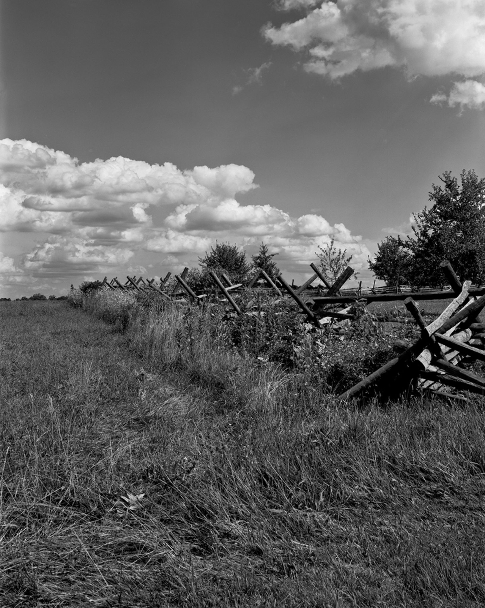  Virginia fencing in a field across from the The Joseph Sherfy barn at Gettysburg. 