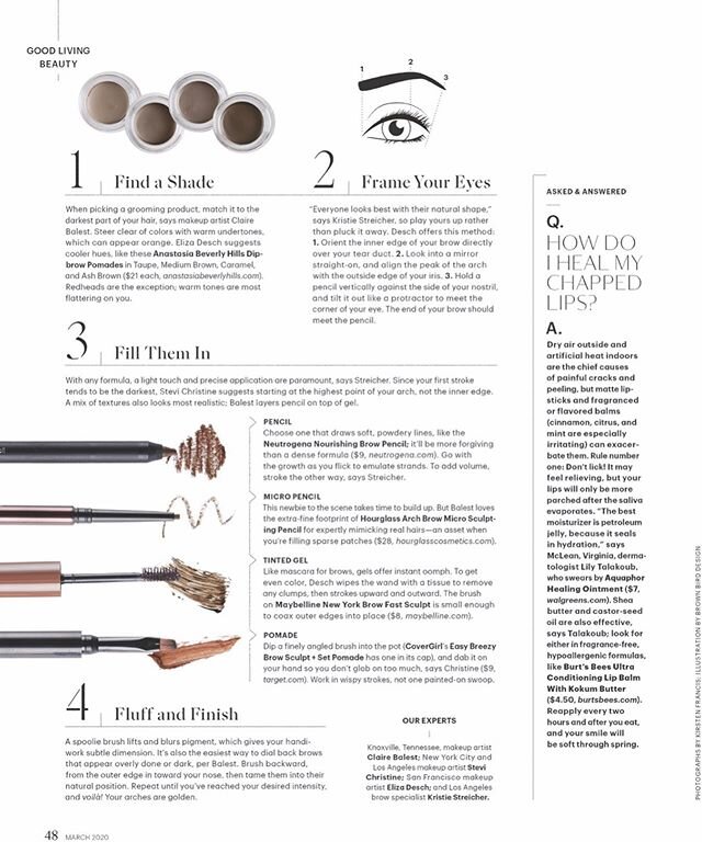 Make use of your time in quarantine. Put the tweezers down and work on growing in your natural brows. {Quarantine Perk : no one to watch as you&rsquo;re growing your brows out!} Check out this month&rsquo;s issue of Martha Stewart Living where I shar