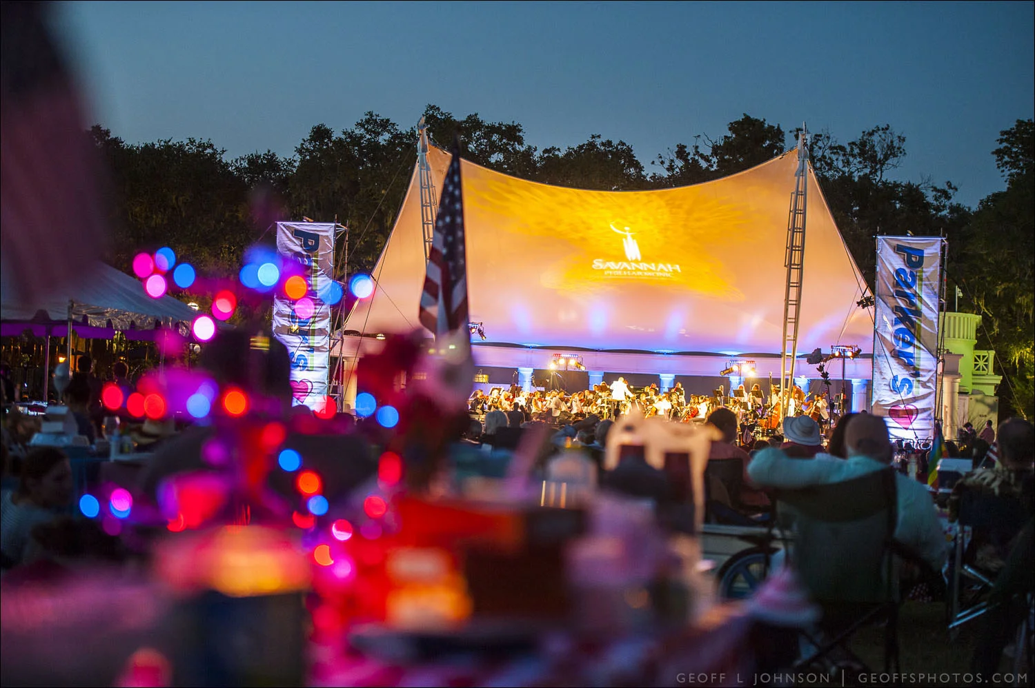 savannah philharmonic orchestra at picnic in the park, in savannah's forsyth park.