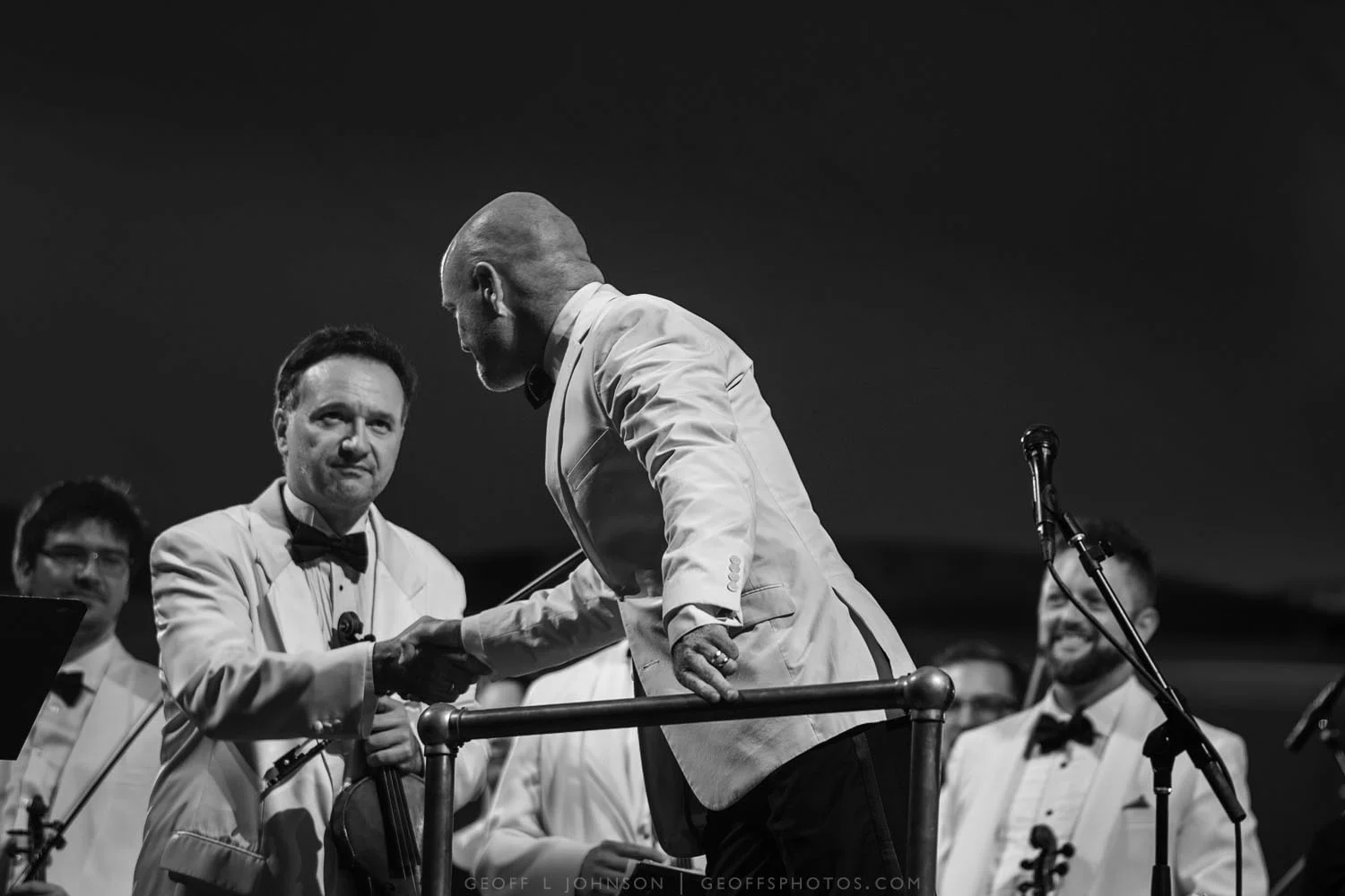 savannah philharmonic's concertmaster, sinisa ciric, with artistic director & conductor, peter shannon.
