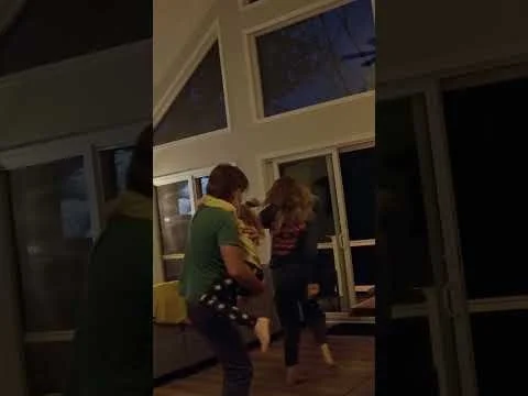 Family Vacation - Evening at the Airbnb Cabin on the River - Short