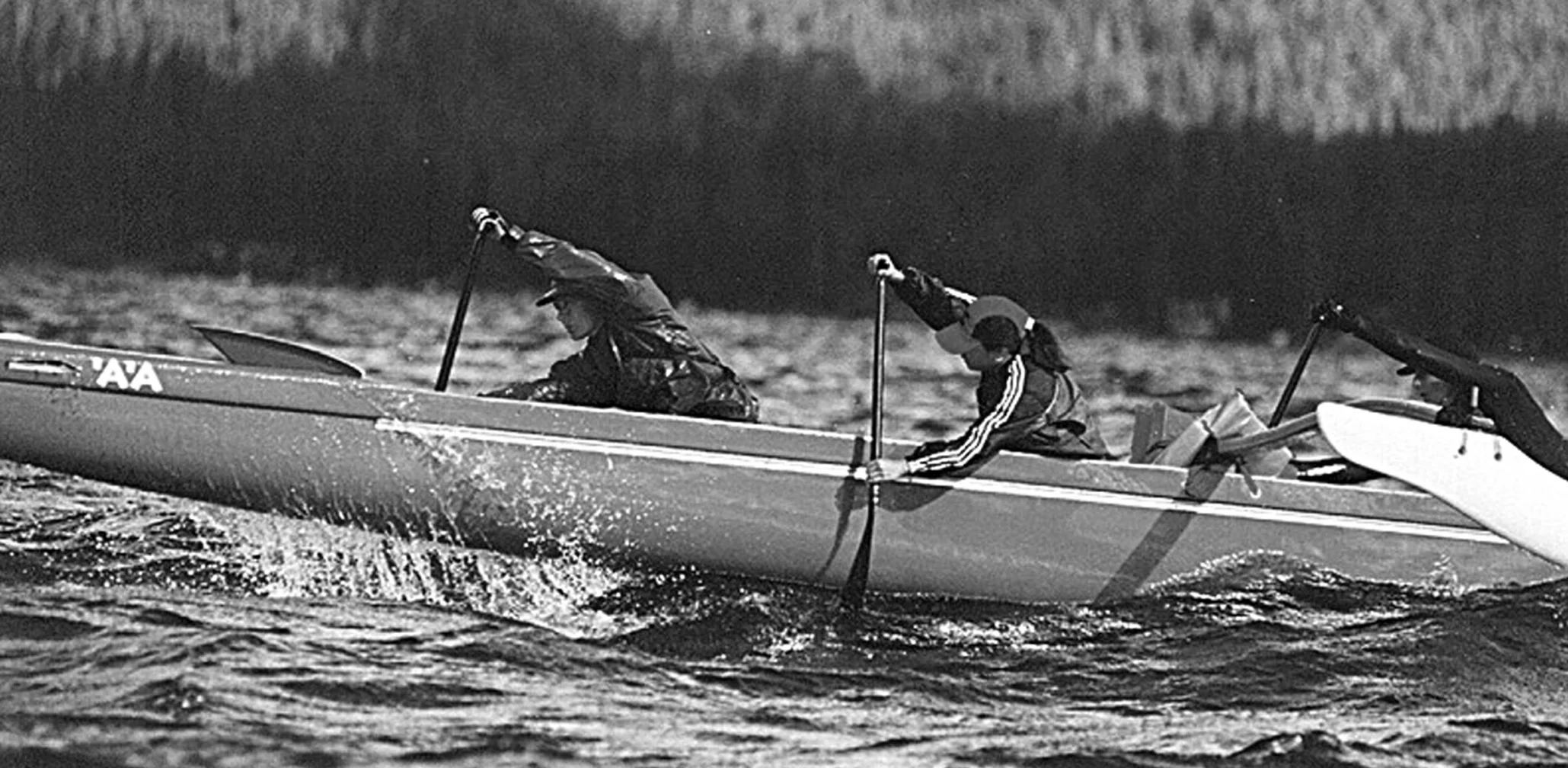Racing on Lake Tahoe California - All carbon paddles, before ‘hybrids’ existed.