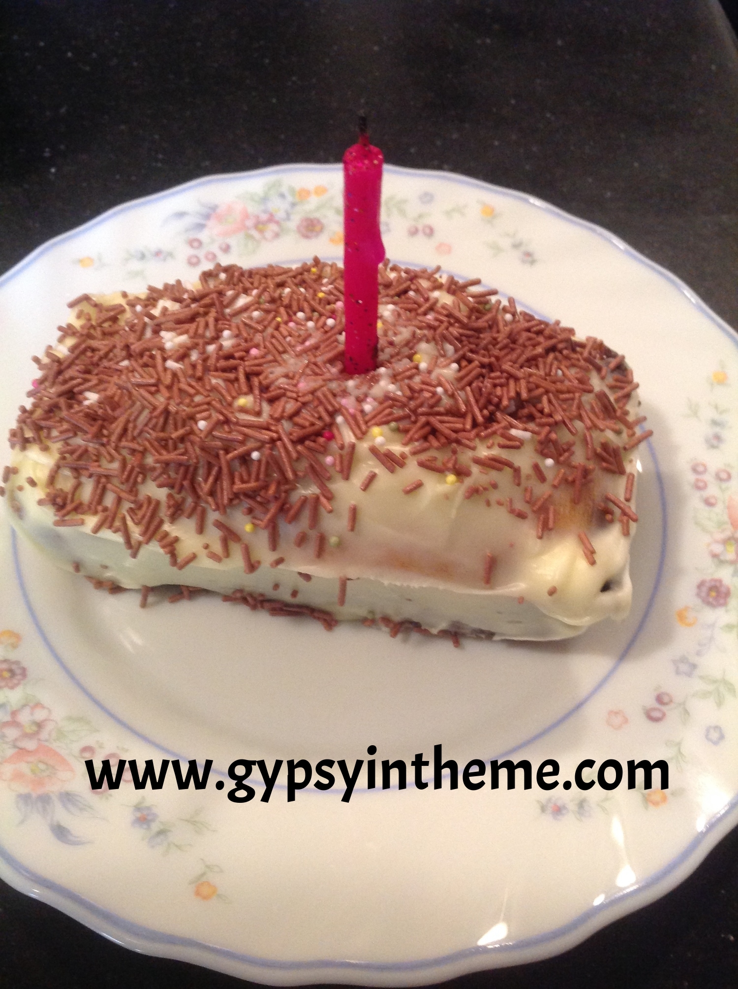 Birthday breakfast mini-cake.