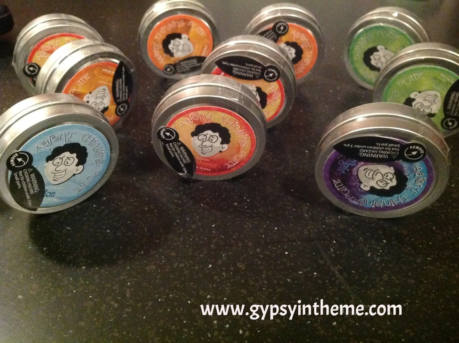 Silly putty party favours for the kids at Summer Camp.