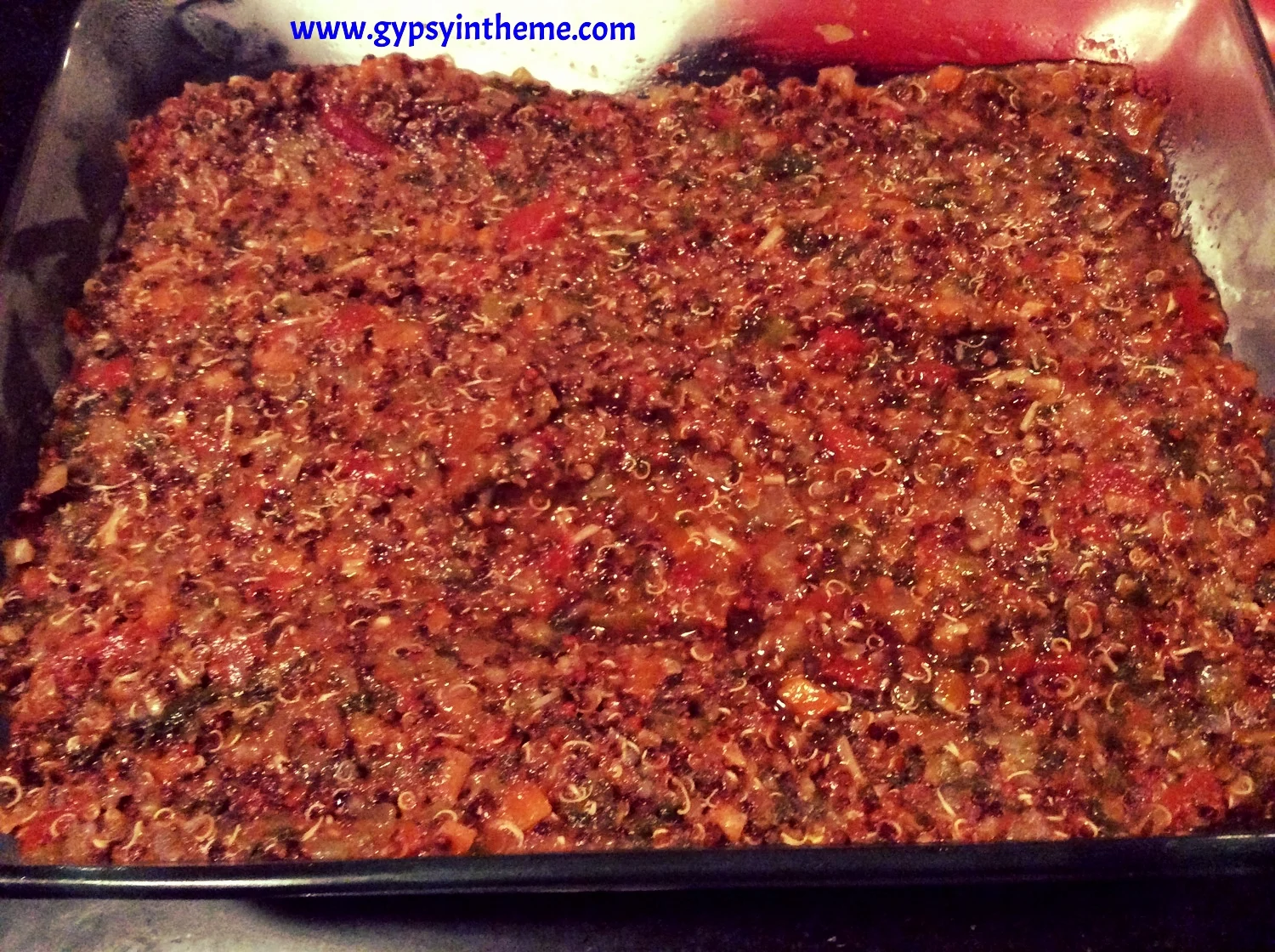 Quinoa casserole. This is now a staple in our home. It's a very liberal take on this recipe , with a few adjustments to our taste, but I just make a big batch at the start of the week, omitting the stuffing of the pepper and the cashews. When we're looking for a snack, we warm some up with freshly grated parmesan. It's low-cal, extremely flavourful, and really nourishing.