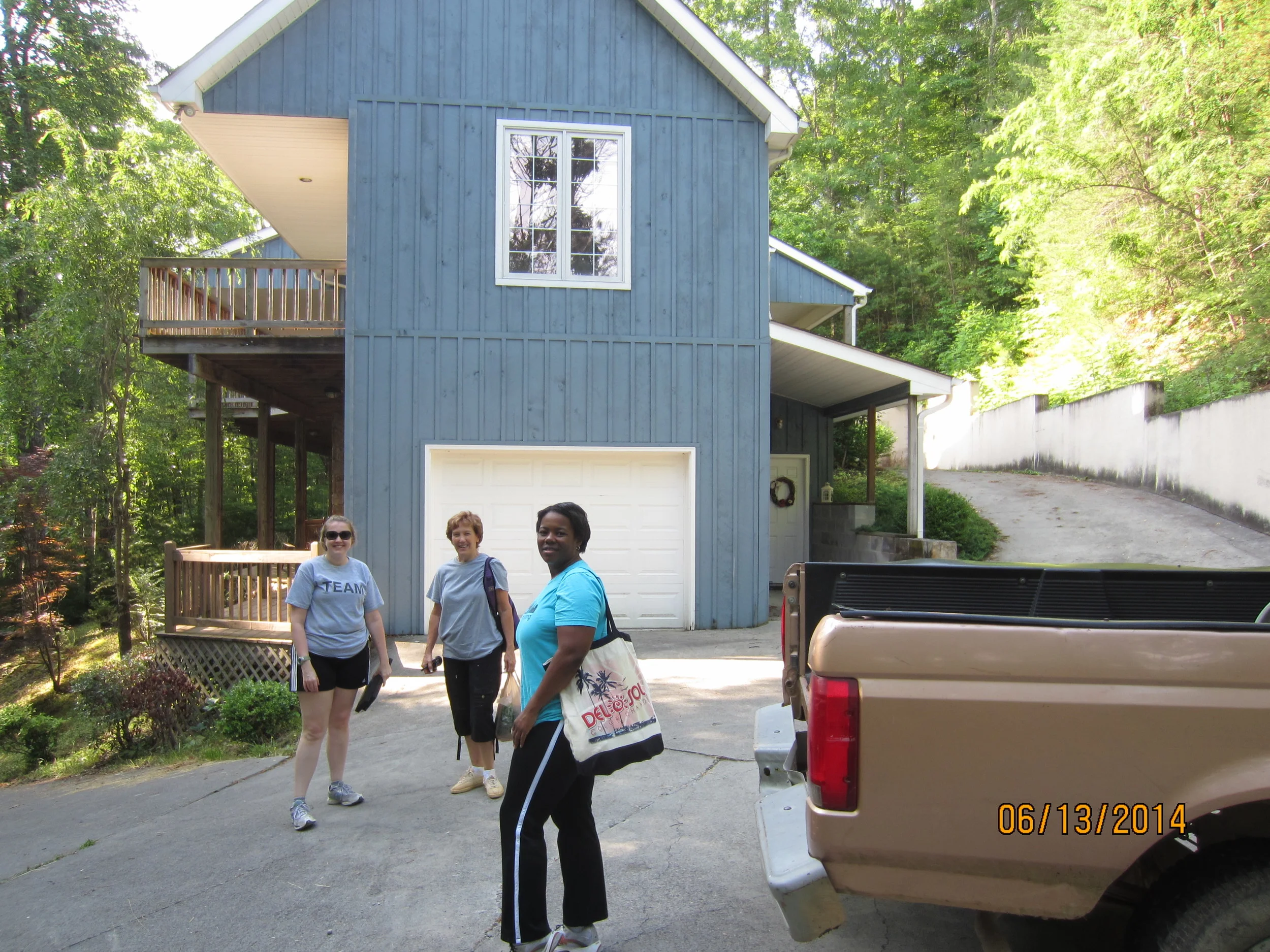Landscape work at the Lake House, pulling weeds and getting dirty.