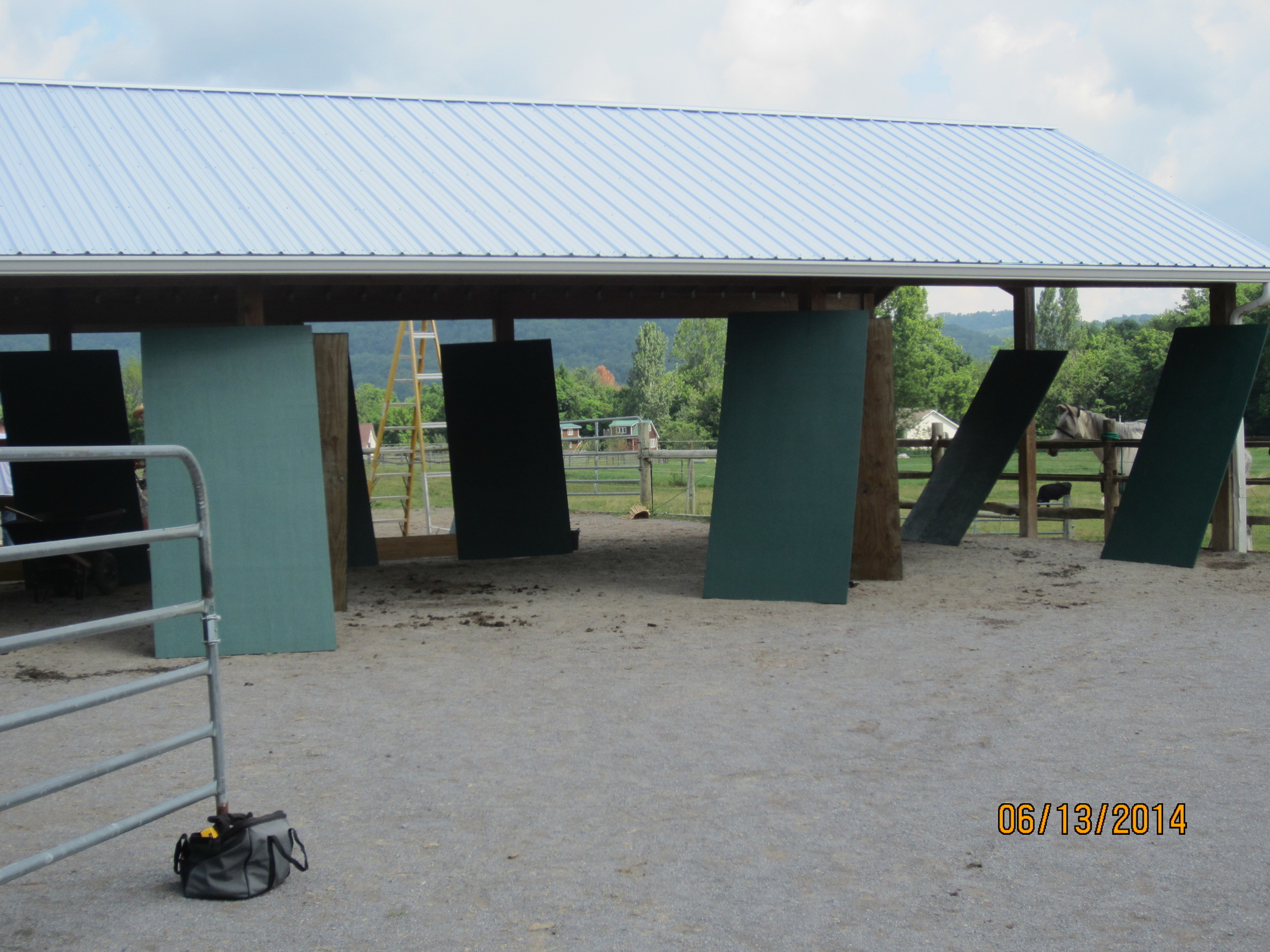 Curtain wall material, ready to be hung.