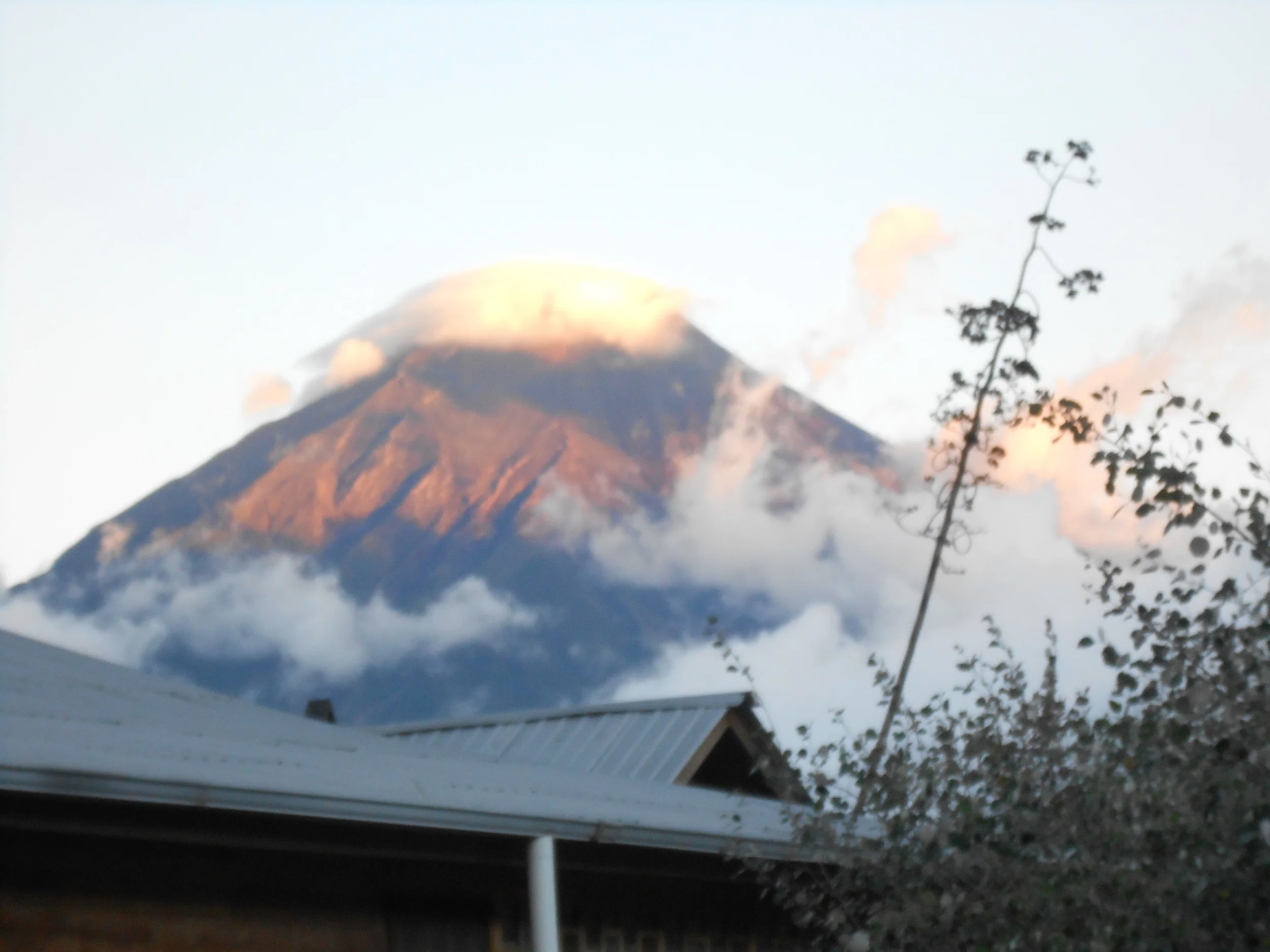 The volcano view from our camp... don't worry it hasn't erupted since February