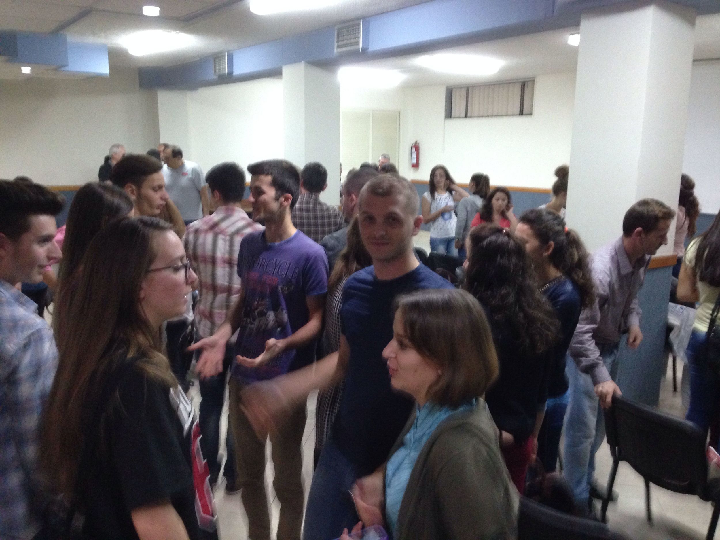Evening meeting with university students returning to Jete Studentore Tirana