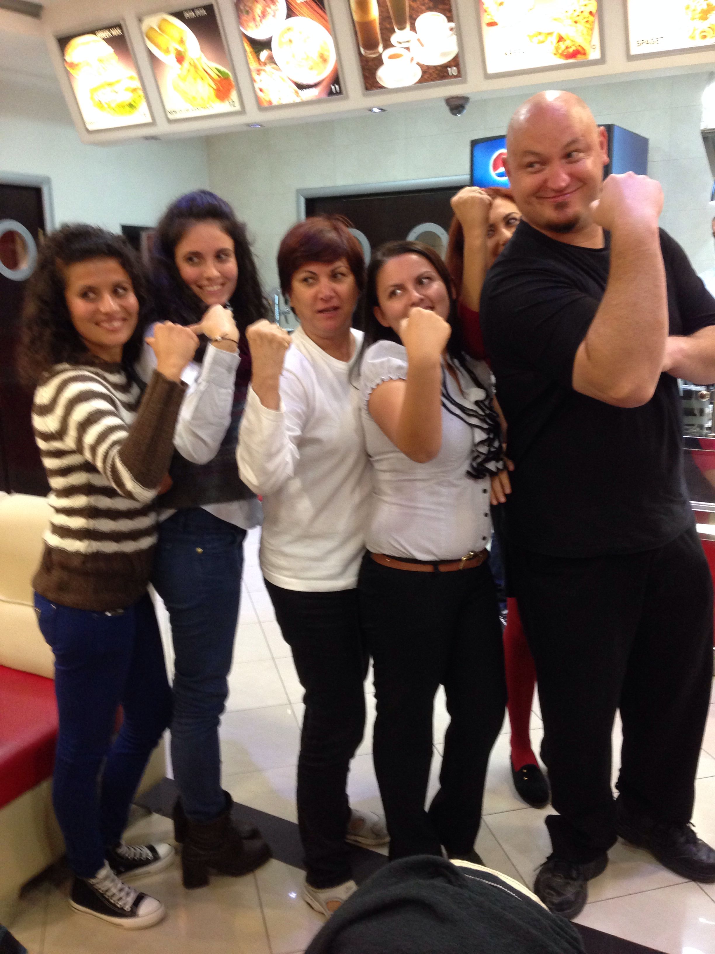 Adrian was even gracious enough to join us for pizza and to take pictures with the students.