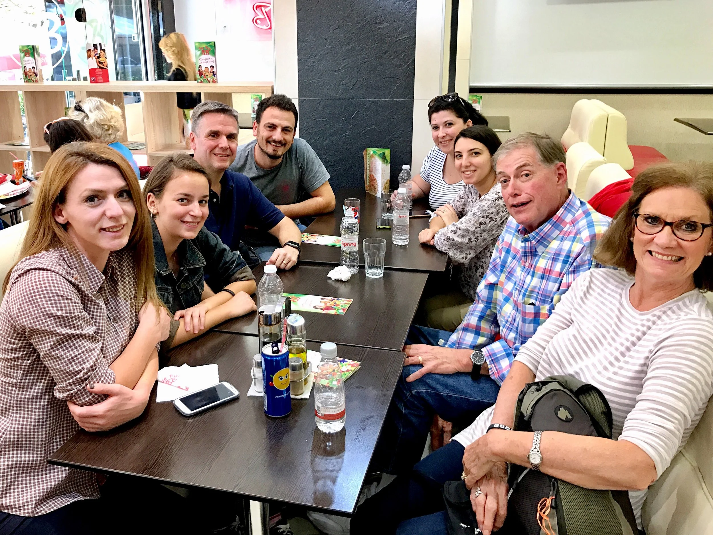 Lunch with students and staff at Big Bites (Albanian fast food)