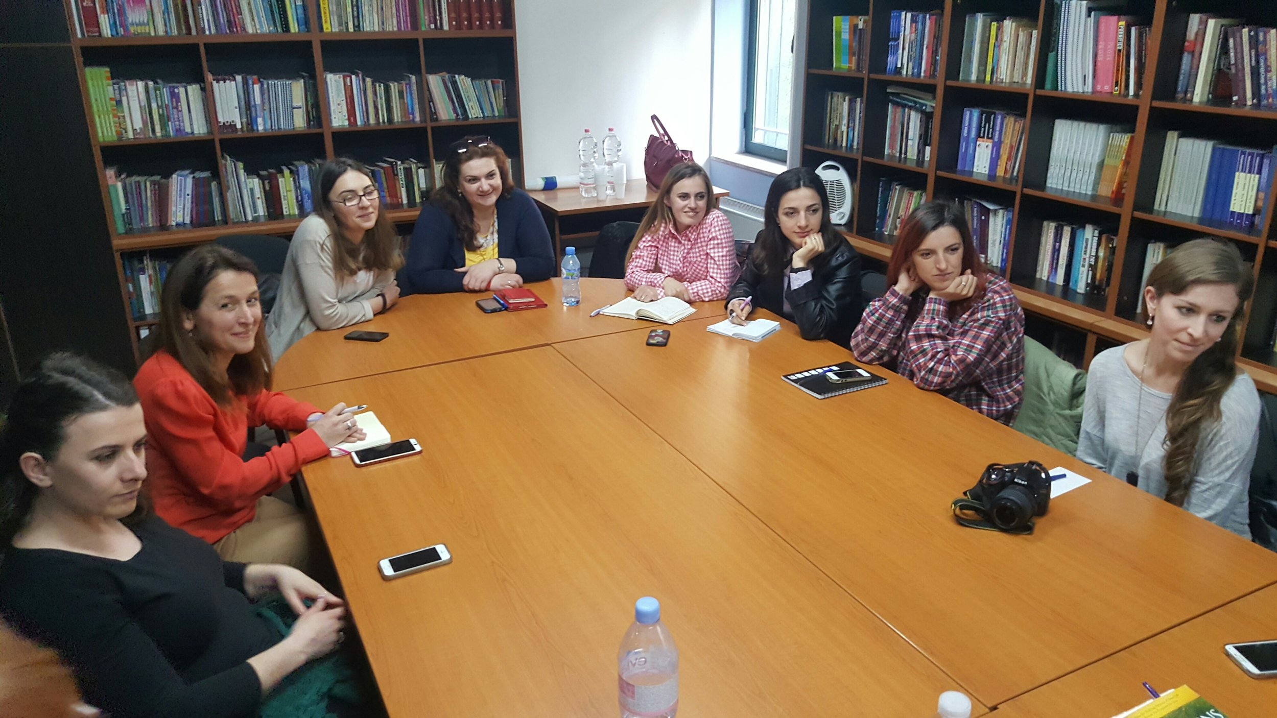 The Cru ladies listening intently