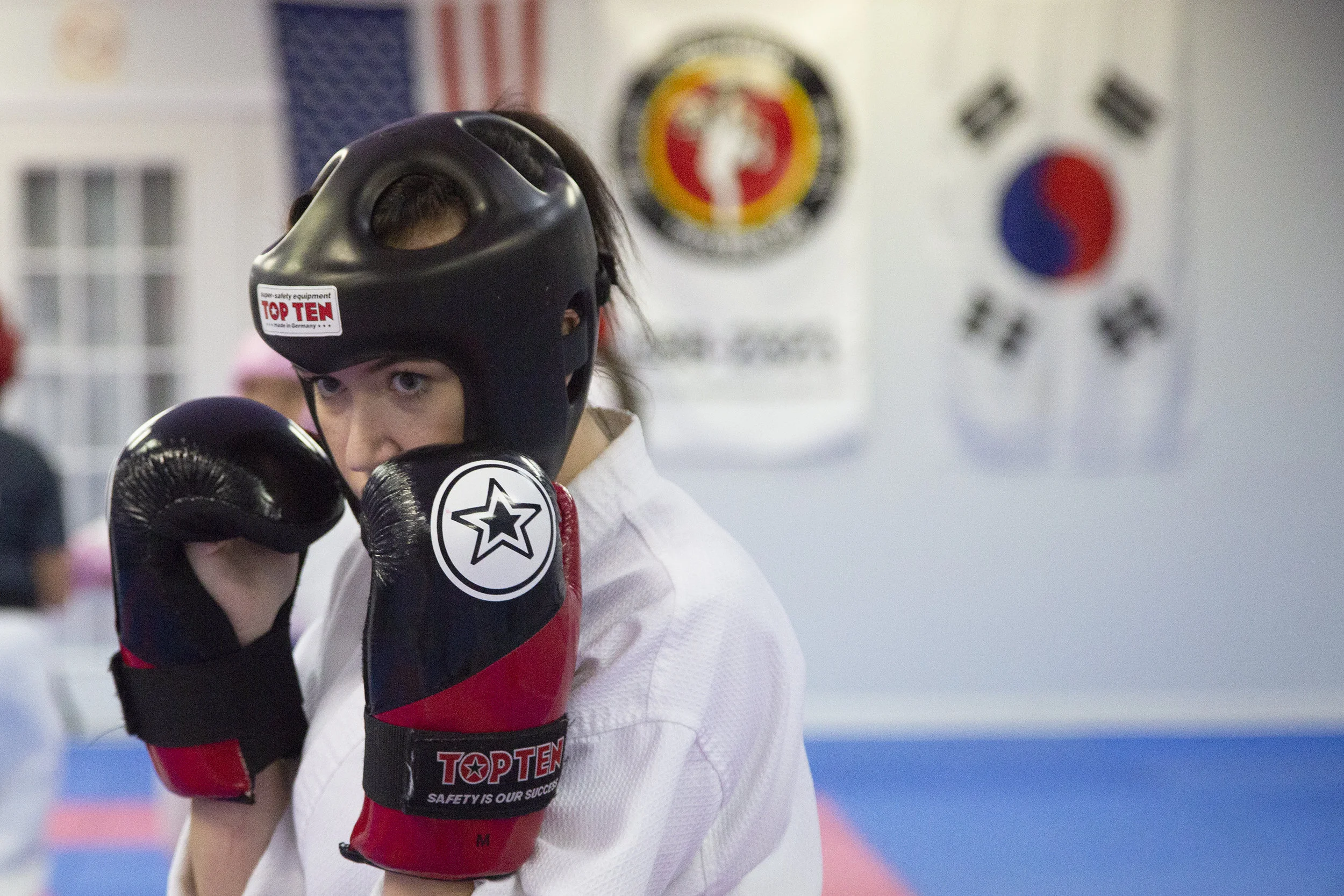  Danielle Gibson, 16, a Columbia native and an international Taekwondo world champion, trains at Columbia Taekwondo in Columbia, Tenn., on Friday, Oct. 19, 2018. (Mike Christen / The Daily Herald) 