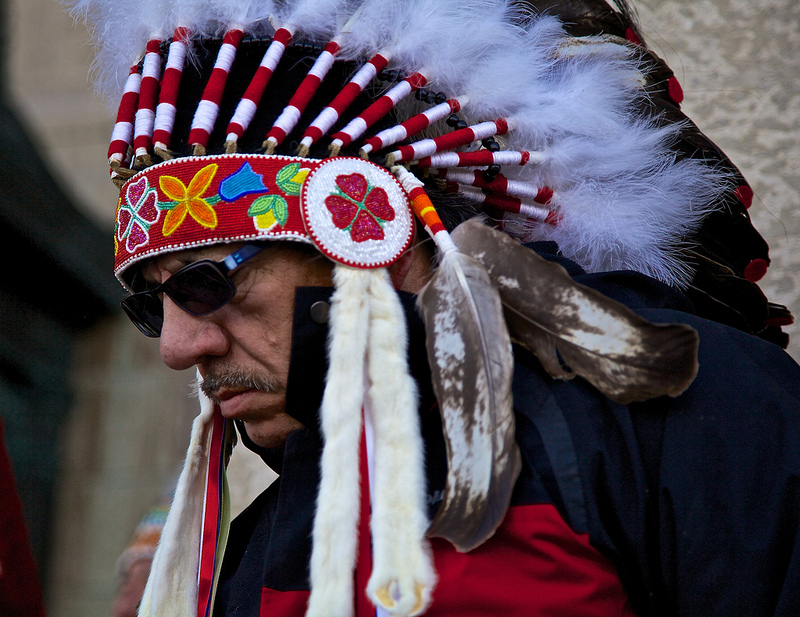 First Nations elder listens