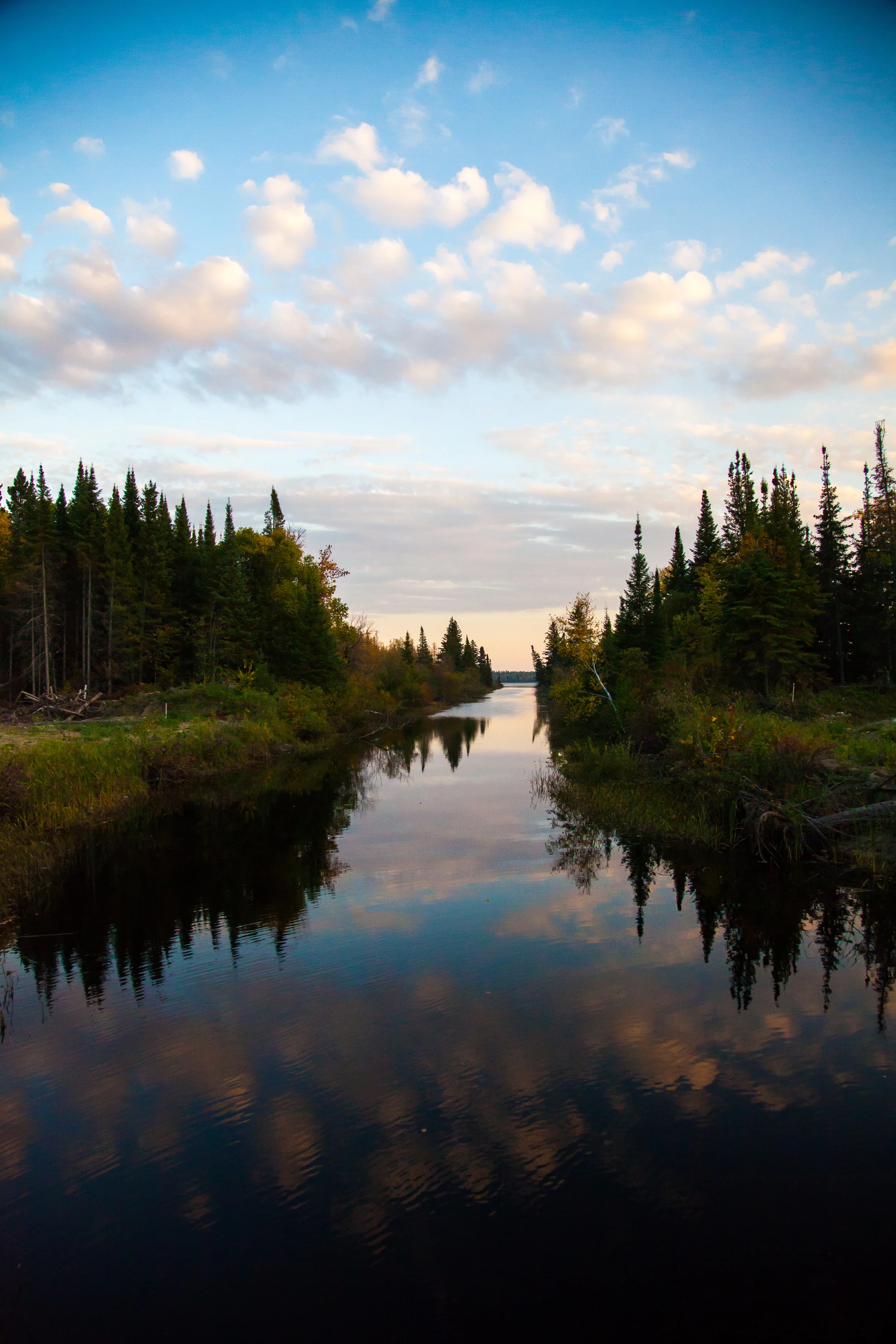 The canal connecting Indian Bay and Snow Shoe Bay. The City of Winnipeg built the canal to direct runoff and poluted water away from the primary intake that feeds Winnipeg clean water.