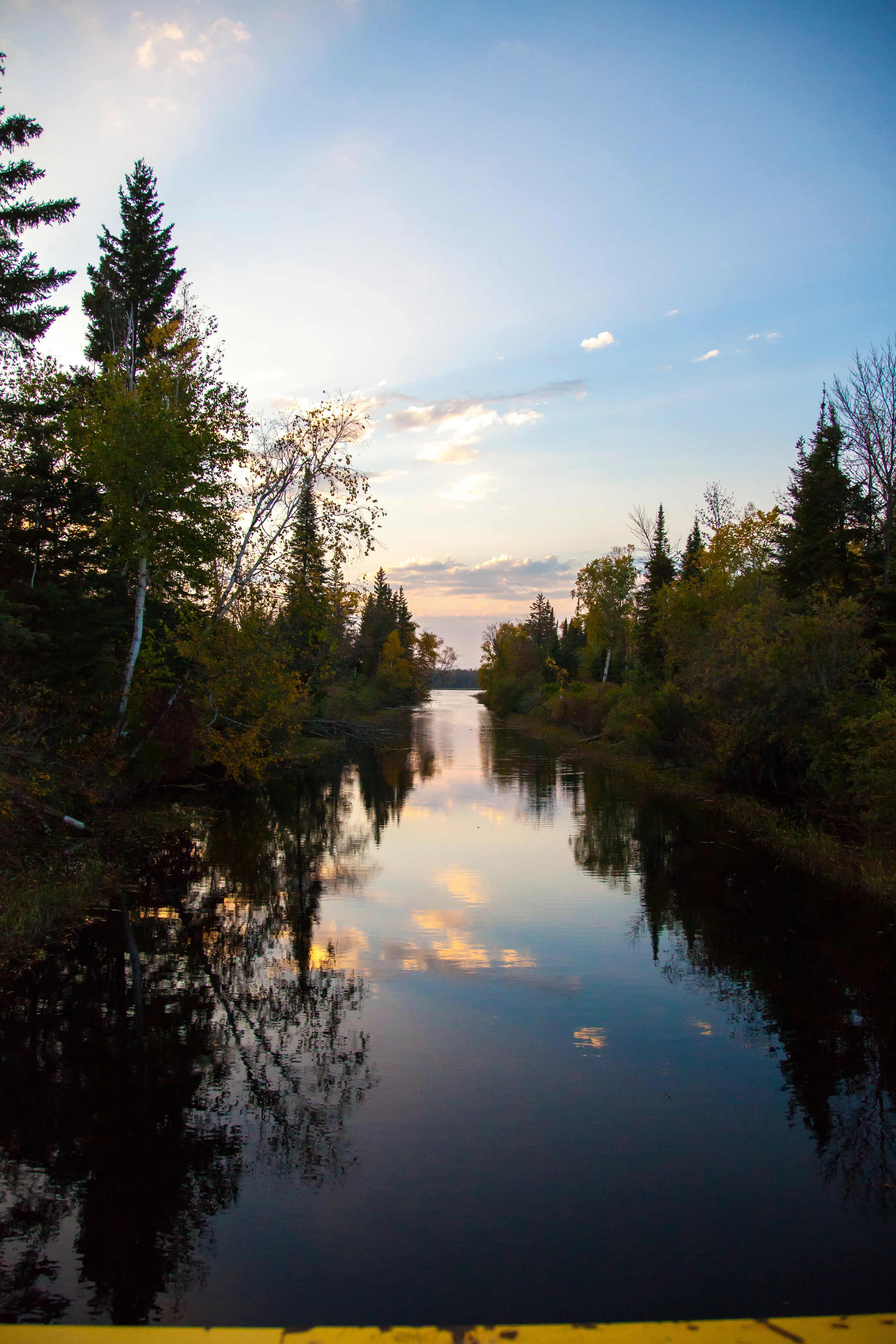 The canal connecting Indian Bay and Snow Shoe Bay. The City of Winnipeg built the canal to direct runoff and poluted water away from the primary intake that feeds Winnipeg clean water.