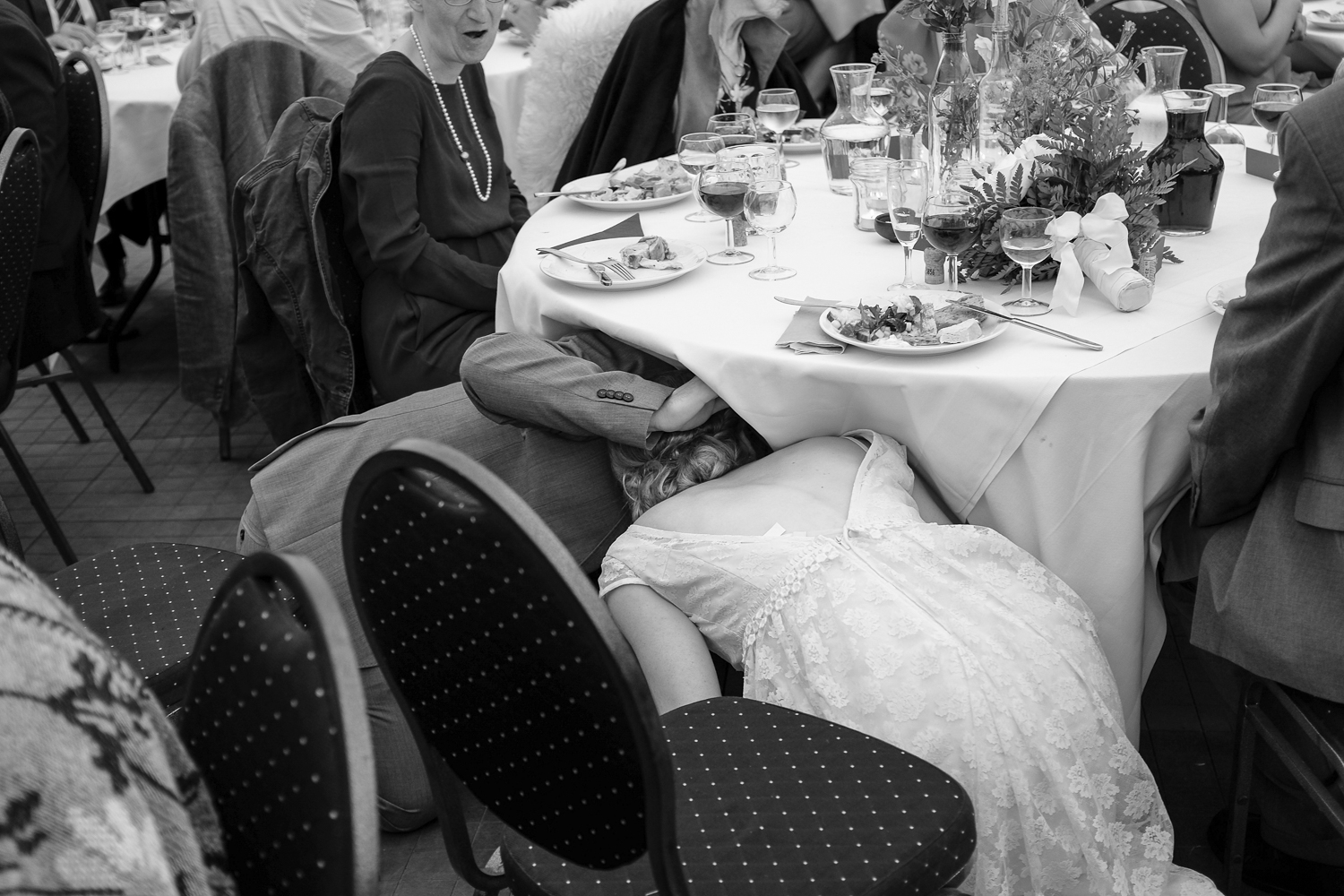 Kissing under the table is a danish wedding tradition
