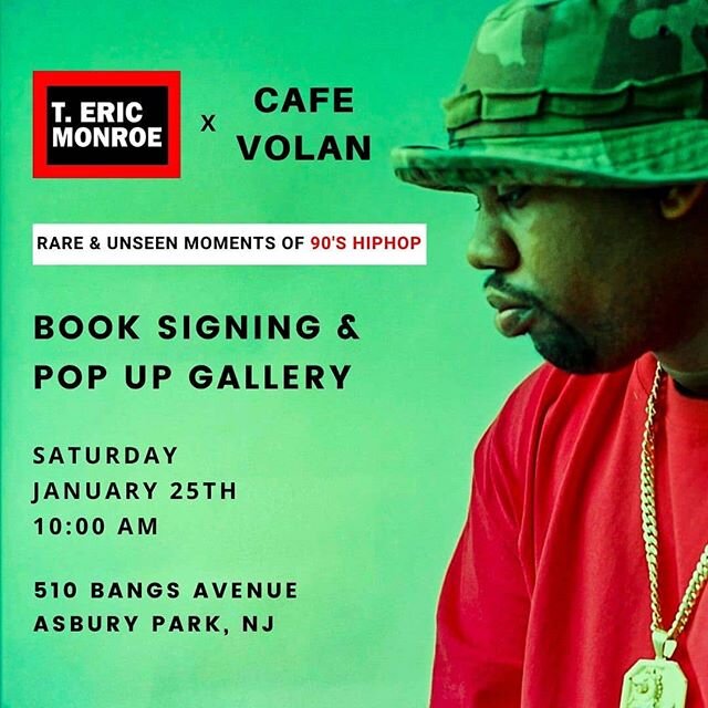 Come check out some amazing images of one of the best eras in hip hop. @tdoteric will be on hand with books available.#cafevolan #onlyonbangs