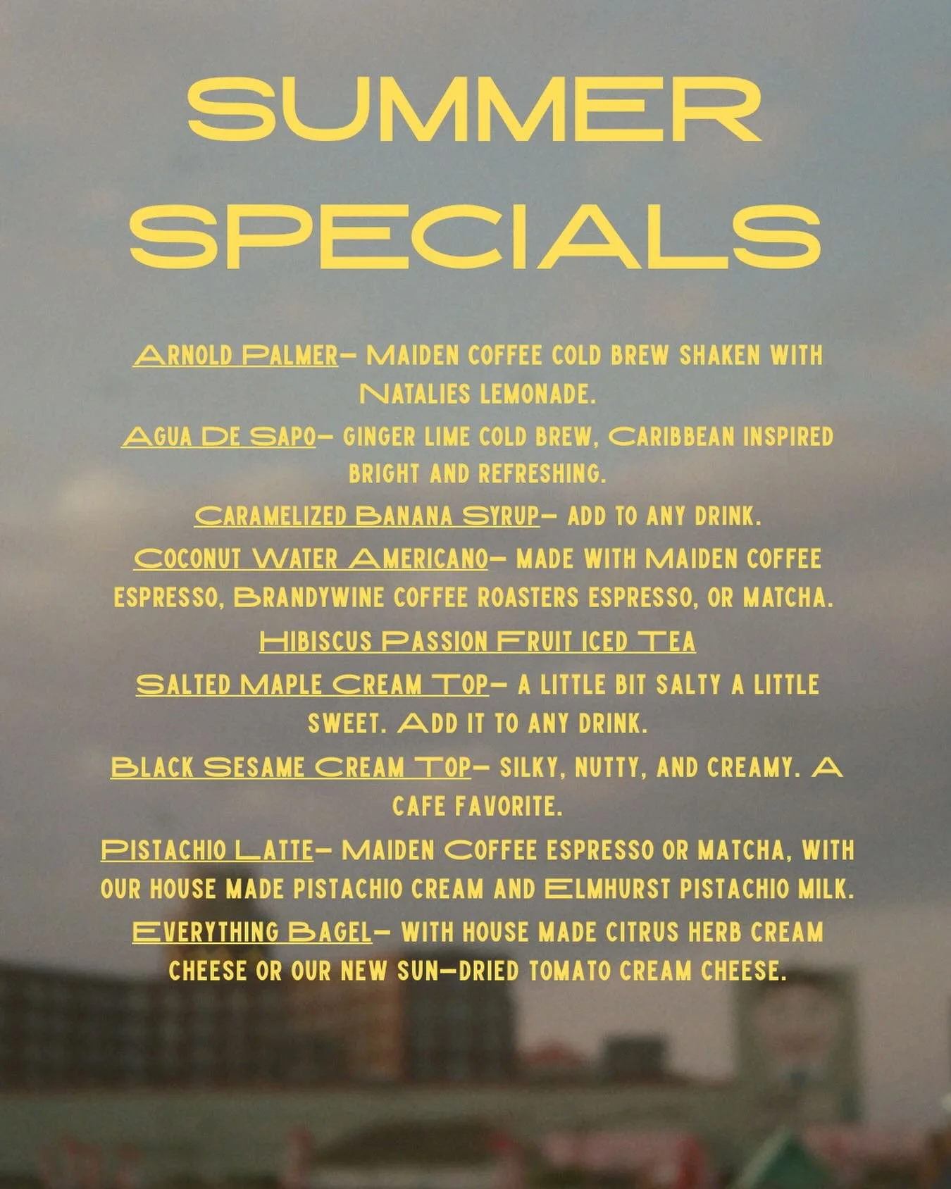 Despite the weather it is still the unofficially official start of summer. Our new specials menu is running now. #cafevolan