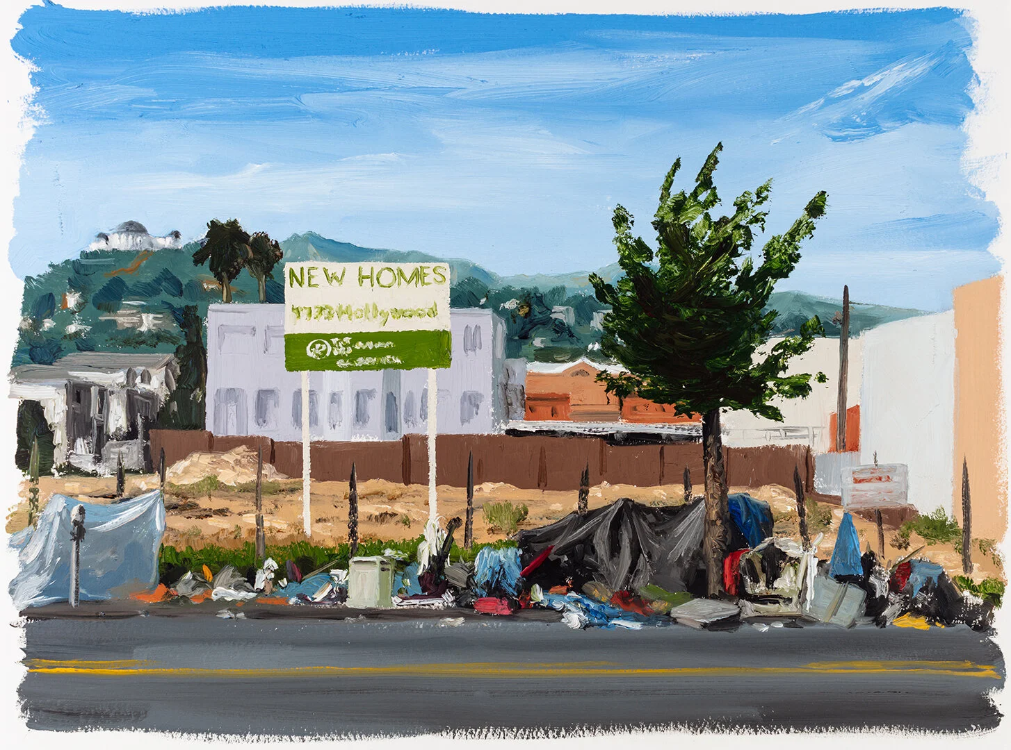 Not Enough on Hollywood Blvd. - 2021, oil on prepared paper, 12” x 16”