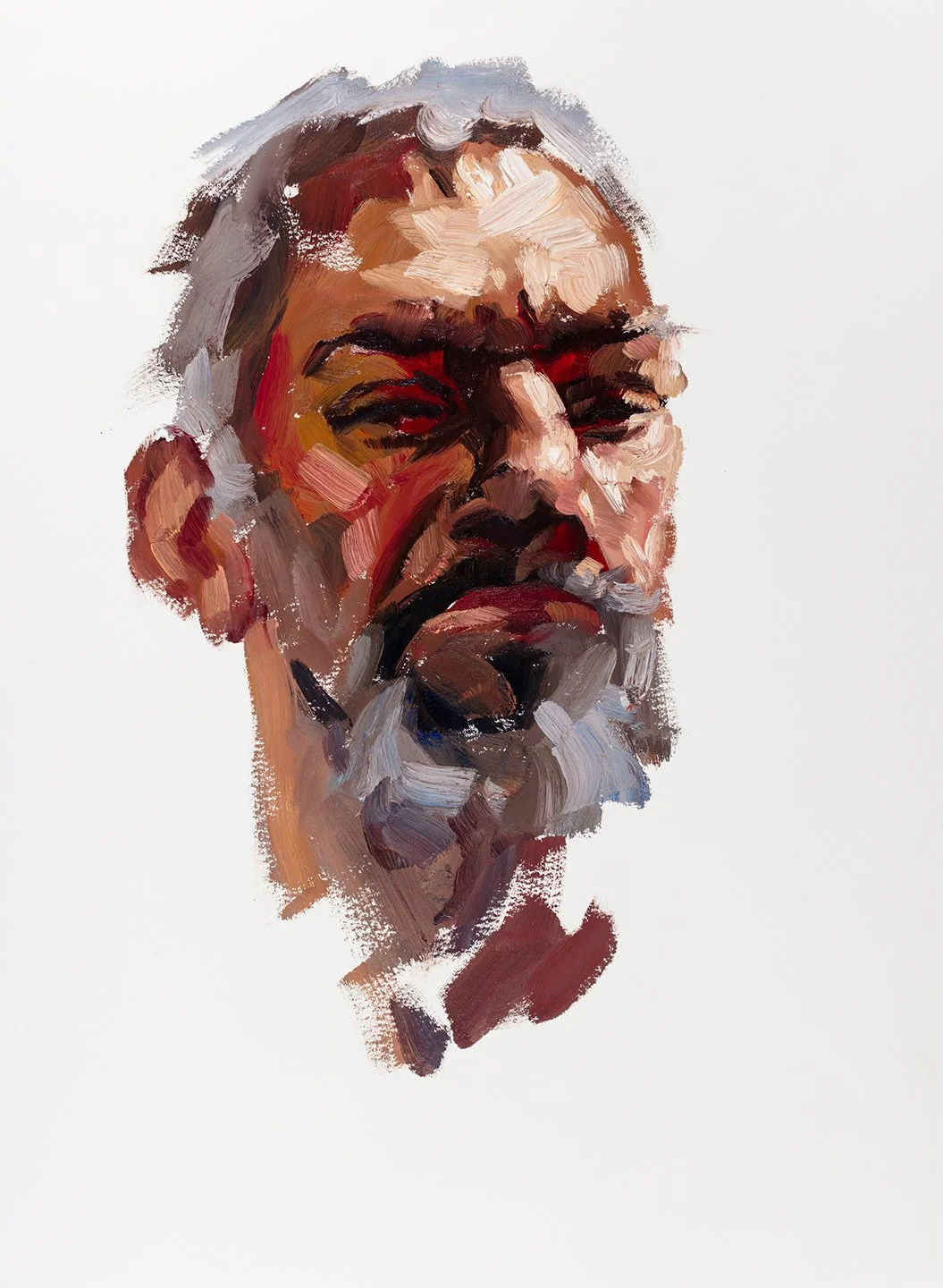 Self-Portrait - 2023, oil on paper, 16" x 12"