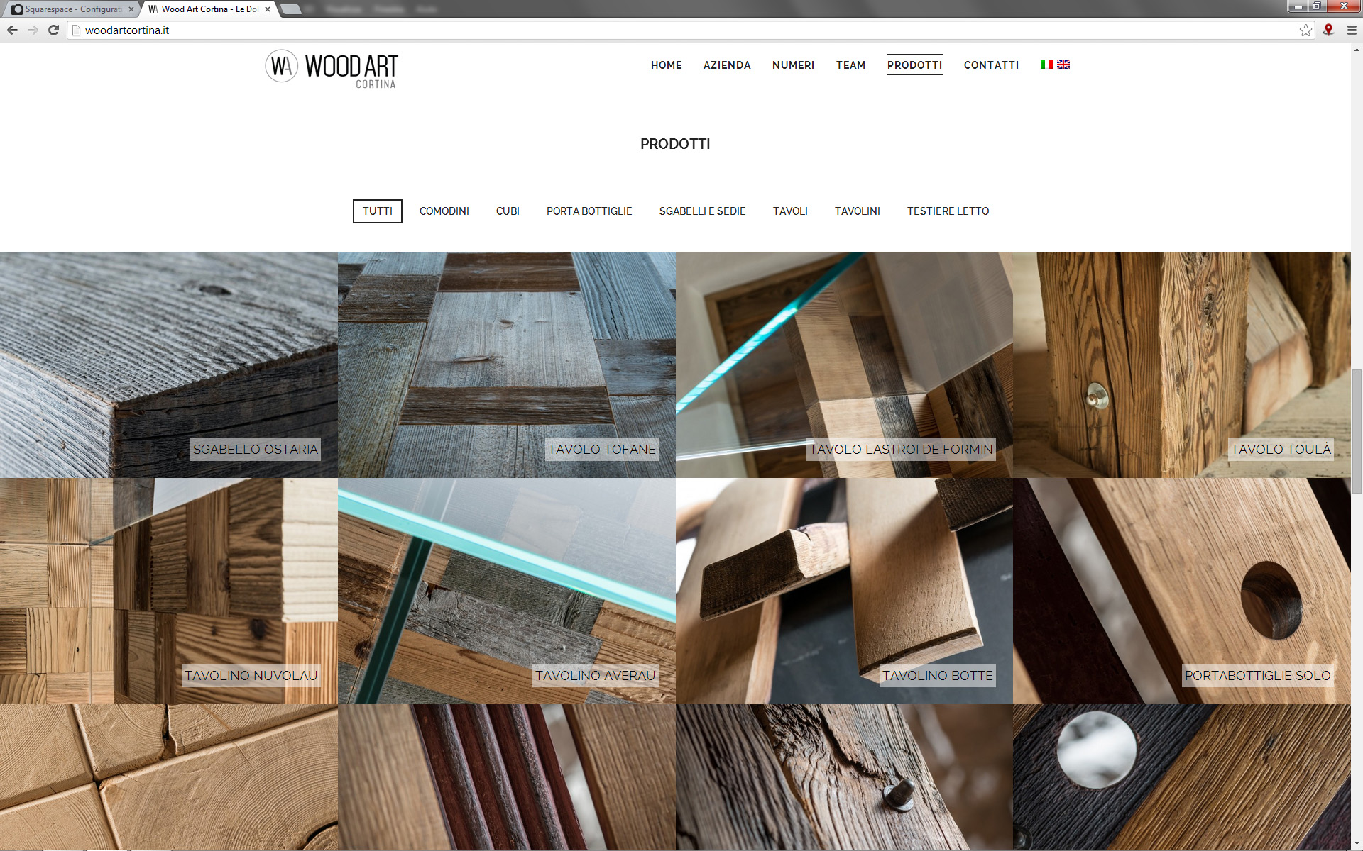 PAGINA PRODOTTI visualizza sul sito