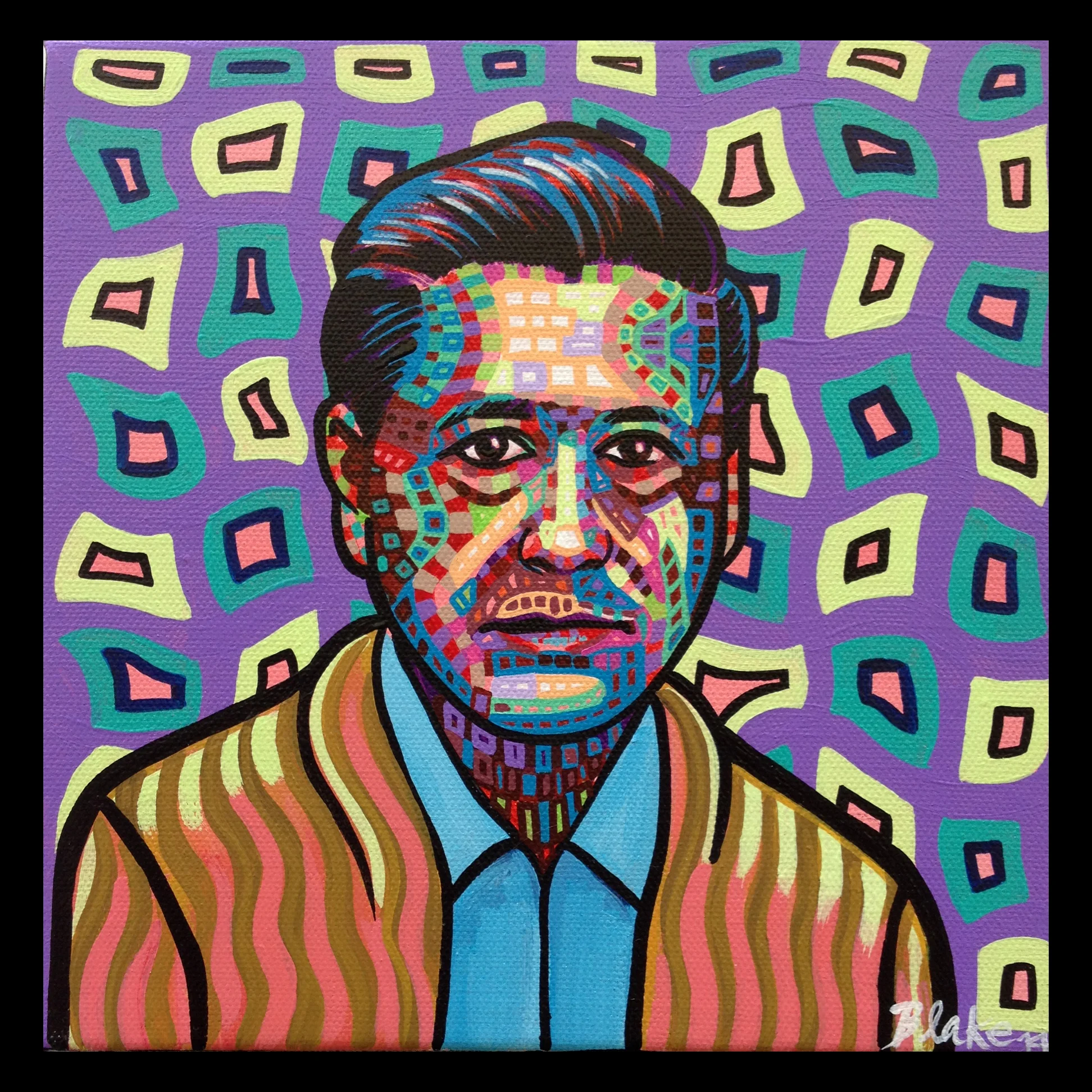 Cesar Chavez 8”x8” Acrylic on canvas 2014