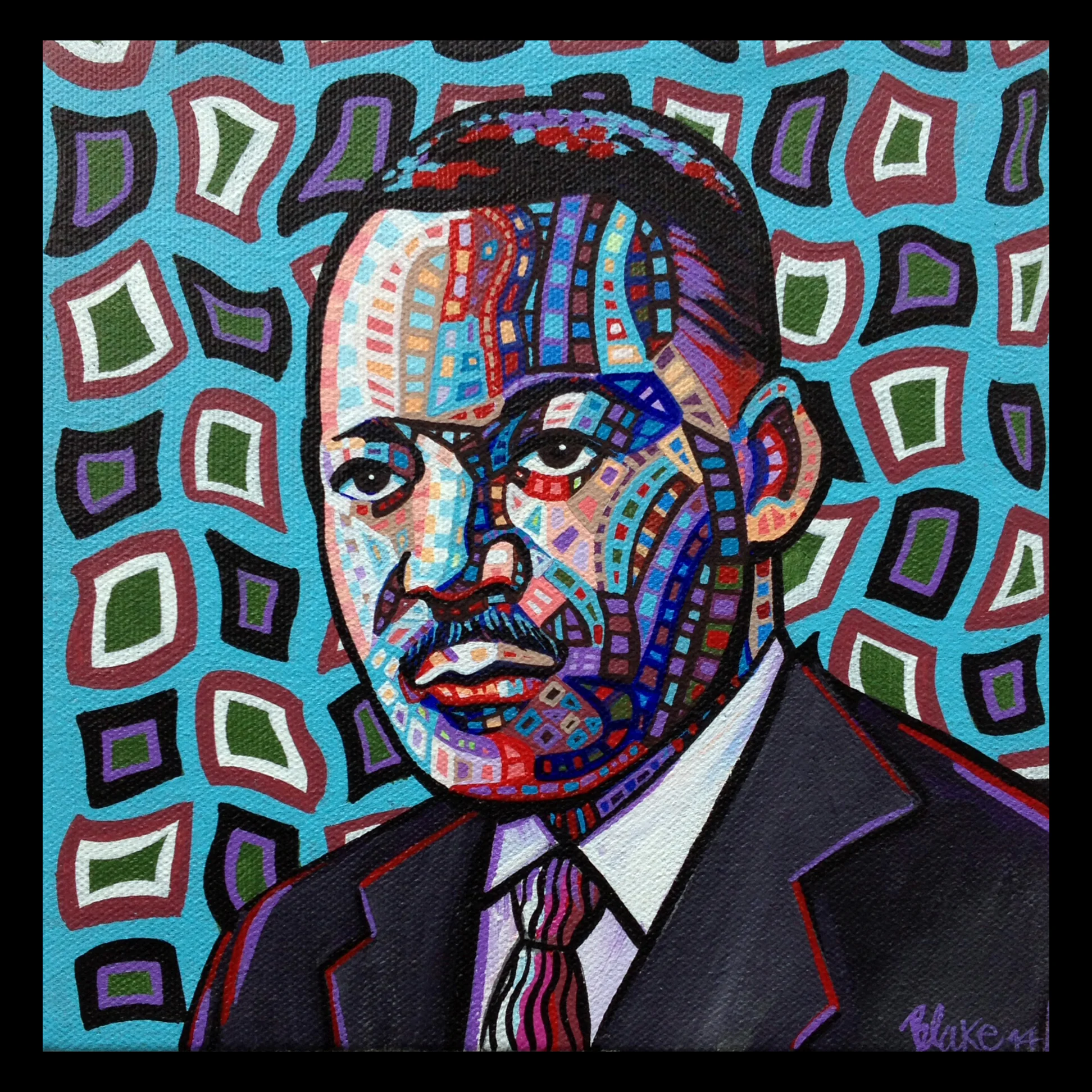 Martin Luther King, Jr. 8”x8” Acrylic on canvas 2014