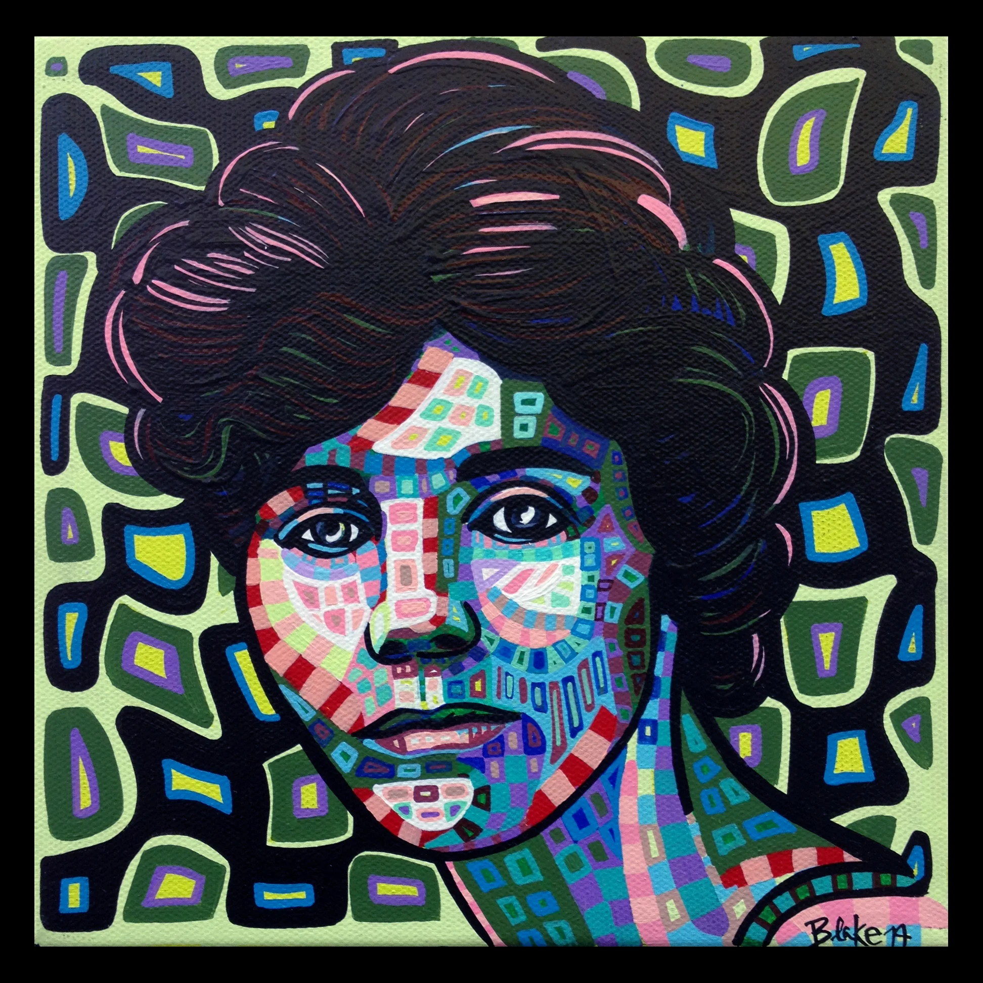 Alice Paul 8”x8” Acrylic on canvas 2014