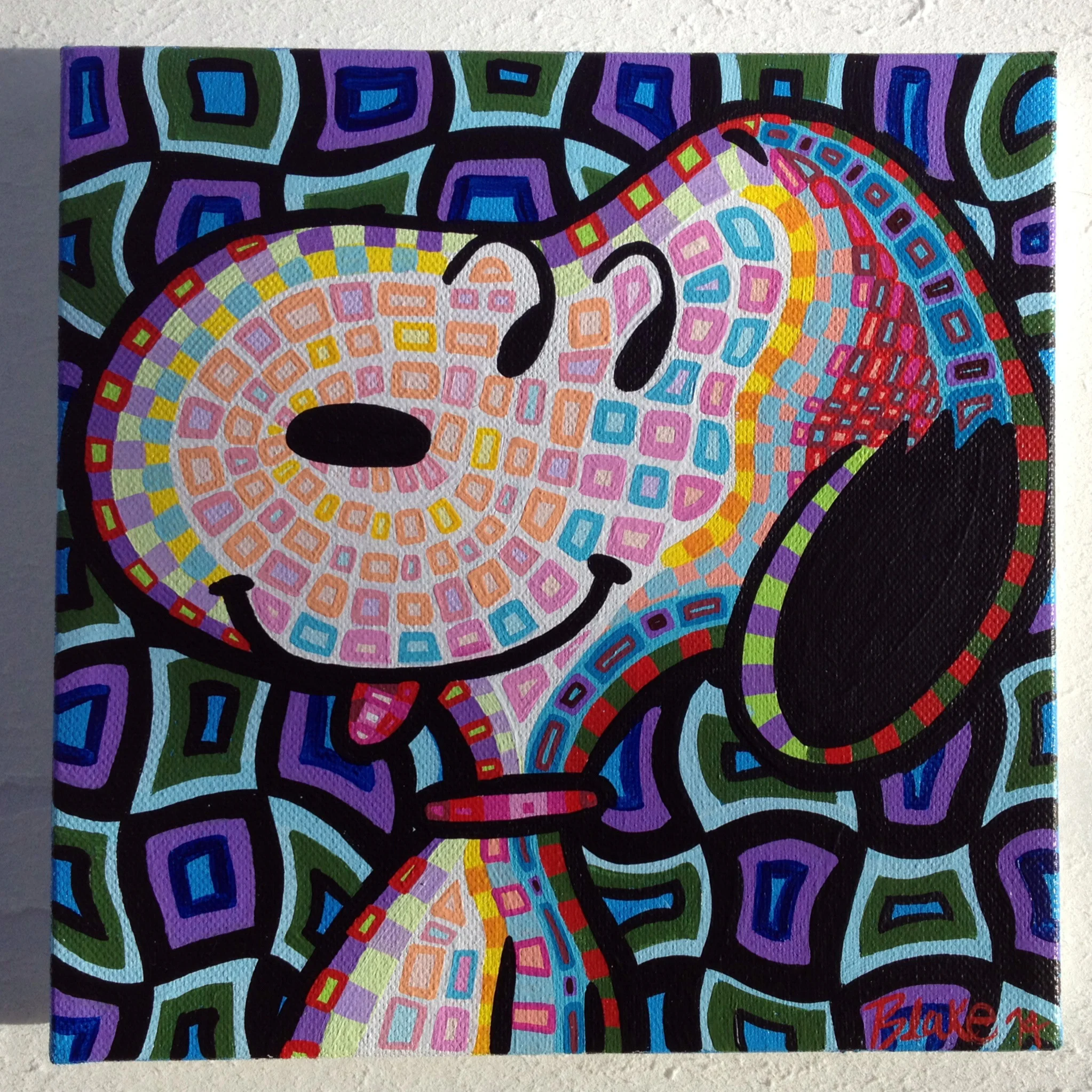 "Joe Cool" 8" x 8", acrylic on canvas completed December 2014