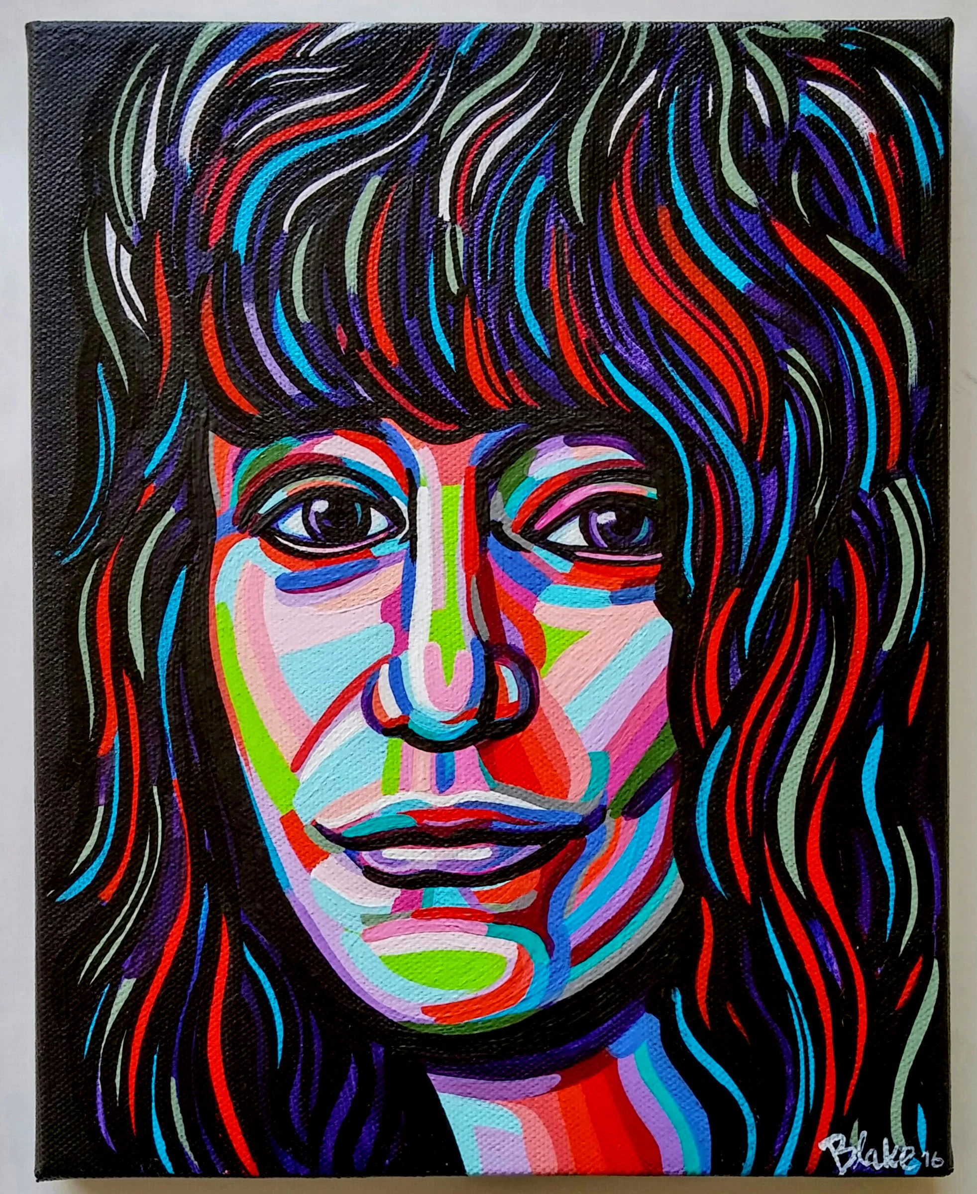 "Patti Smith" 8" x 10" acrylic on canvas completed February 2016