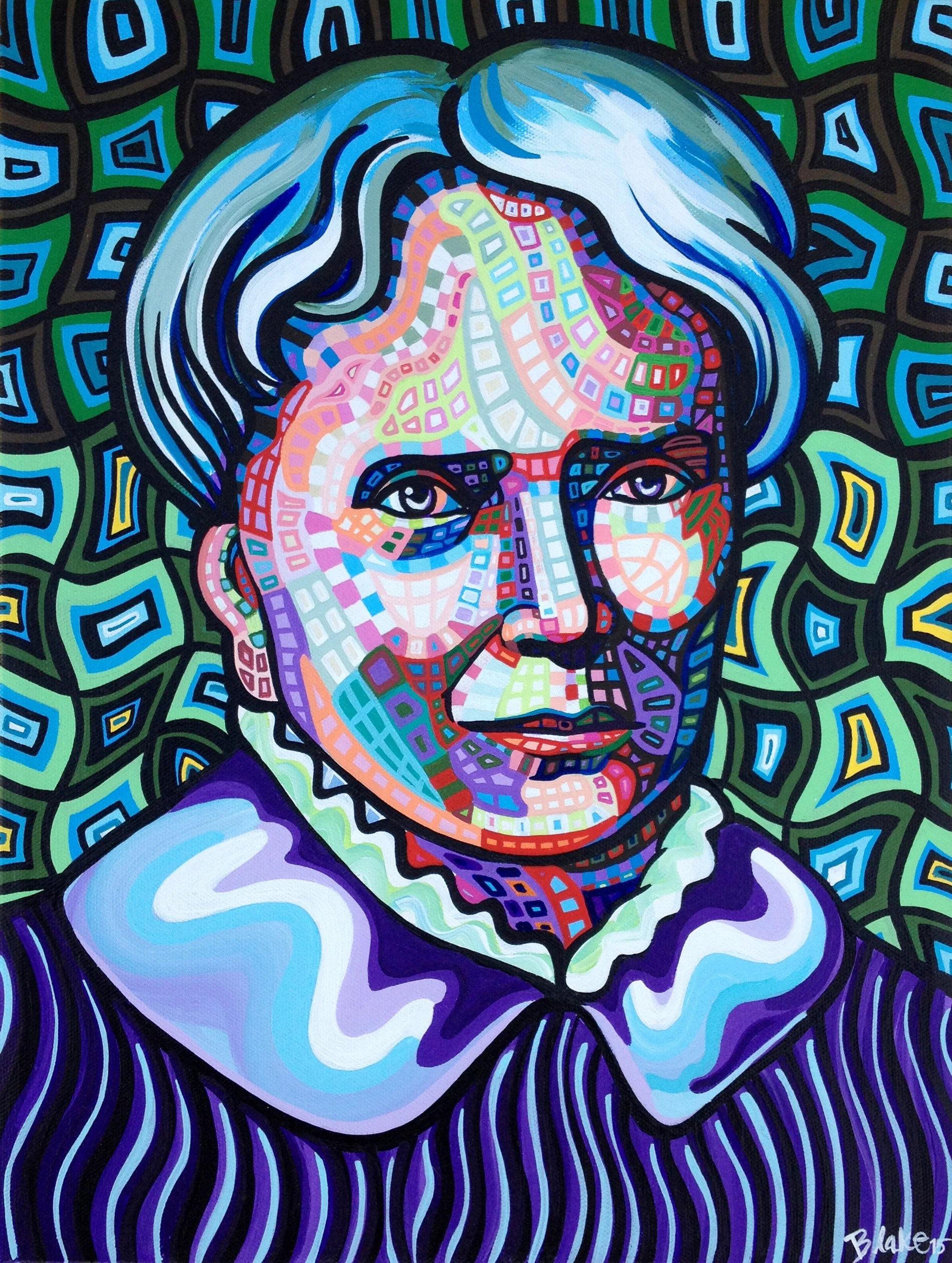 "Elizabeth Blackwell" 12" x 16" acrylic on canvas completed March 2015