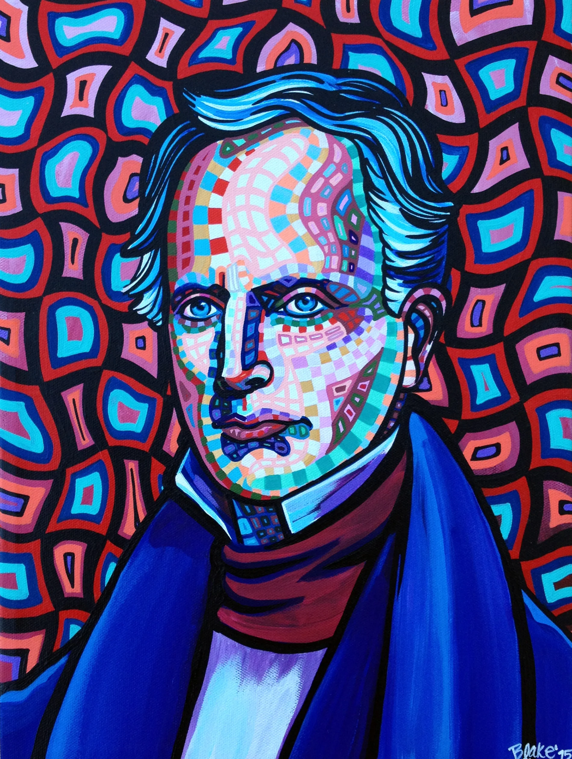 "Charles Grandison Finney" 12" x 16" acrylic on canvas completed February 2015